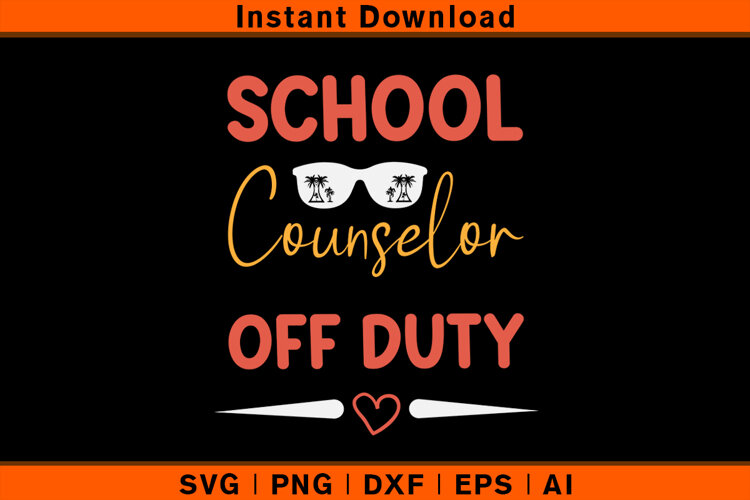 School Counselor Off Duty Sunglasses SVG example image 1