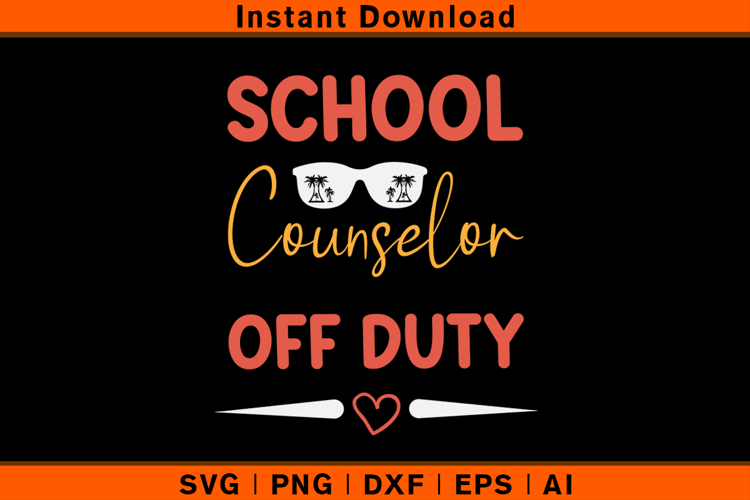 School Counselor Off Duty Sunglasses SVG