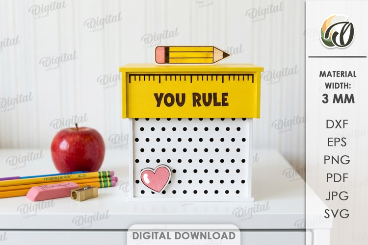 3D Back to School Box Laser Cut. Gift box SVG. You rule