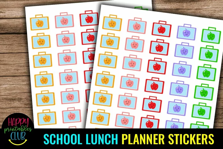 Lunch Box Planner Stickers I School Bag Planner Stickers