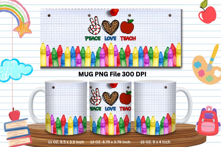 11oz & 15oz Mug School Design Teacher Pencil Back to School