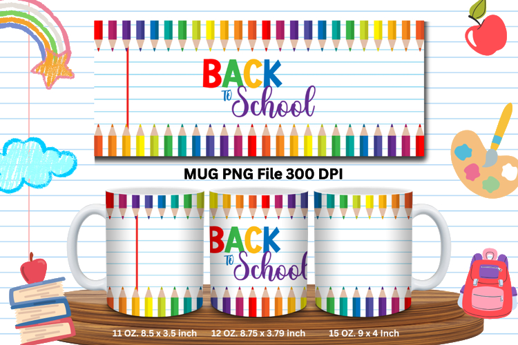 11oz & 15oz Mug School Design Teacher Pencil Back to School