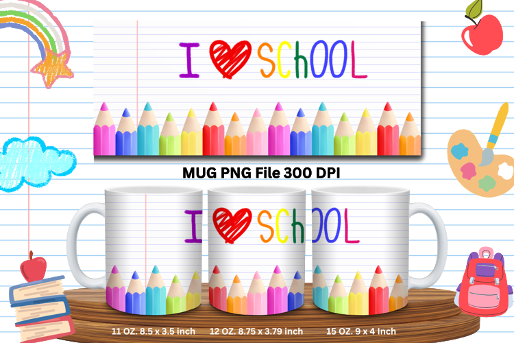 11oz & 15oz Mug School Design Teacher Pencil Back to School