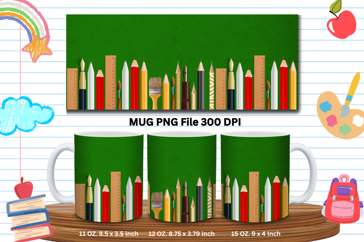 11oz & 15oz Mug School Design Teacher Pencil Back to School