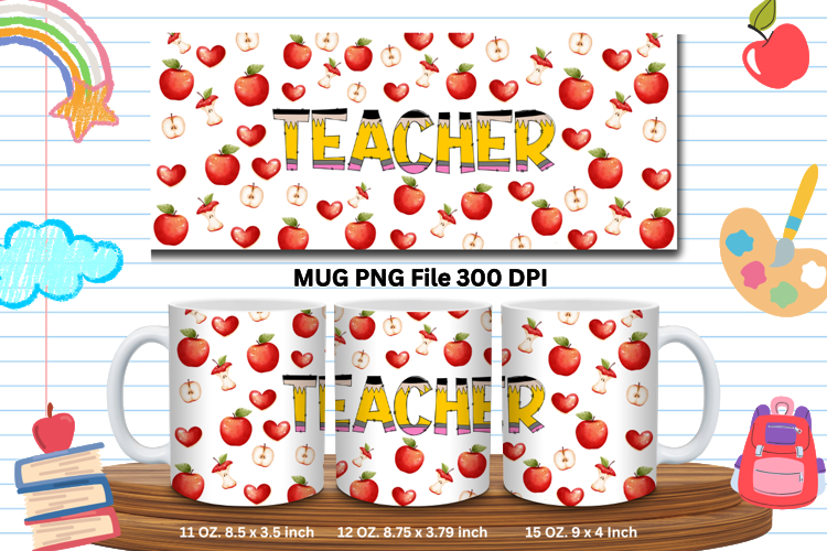 11oz   15oz Mug School Design Teacher Pencil Back to School