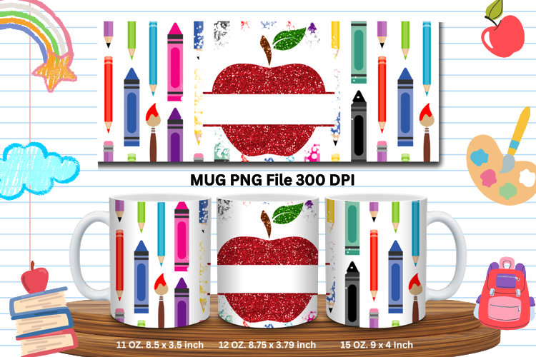11oz & 15oz Mug School Design Teacher Pencil Back to School