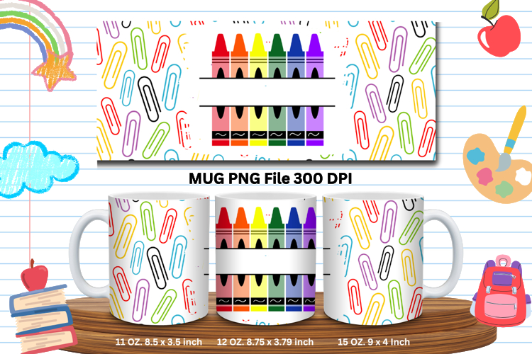 11oz & 15oz Mug School Design Teacher Pencil Back to School