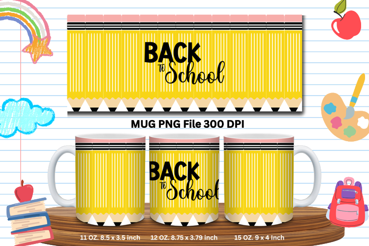 11oz & 15oz Mug School Design Teacher Pencil Back to School