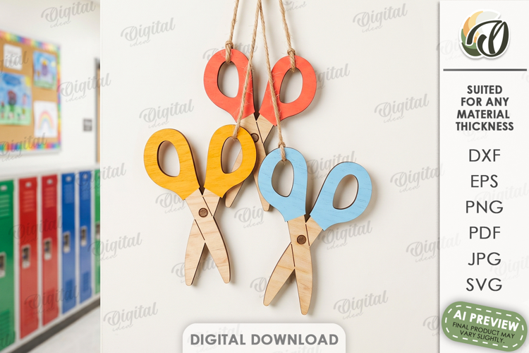 School Ornaments Laser Cut. Classroom Wall Hanger SVG