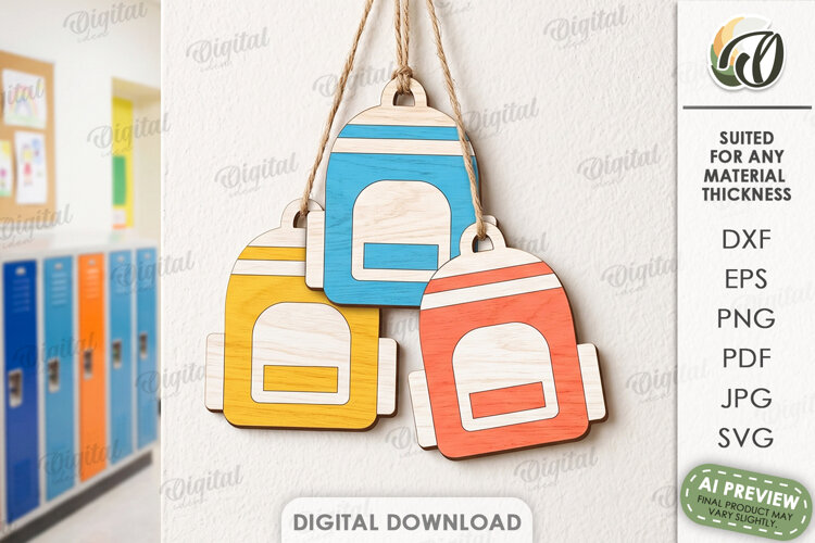 School Ornaments Laser Cut. Classroom Wall Hanger SVG example image 1