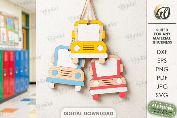 School Ornaments Laser Cut. Classroom Wall Hanger SVG