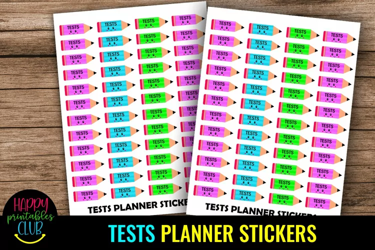 School Tests Planner Stickers I Back to School Stickers