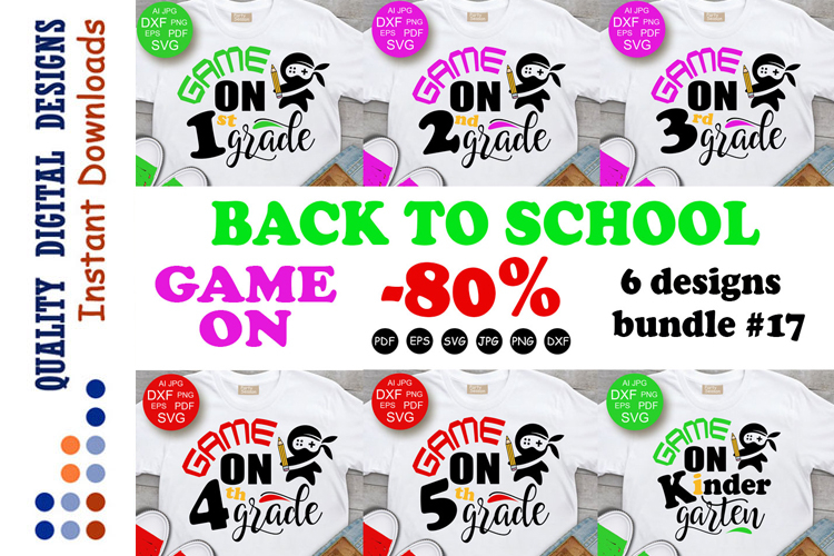 Back To School svg, school BUNDLE, Game on 1st grade svg