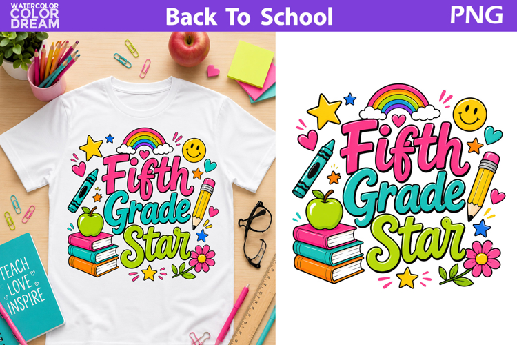 Fifth Grade Star School Art | Student Shirt Sublimation