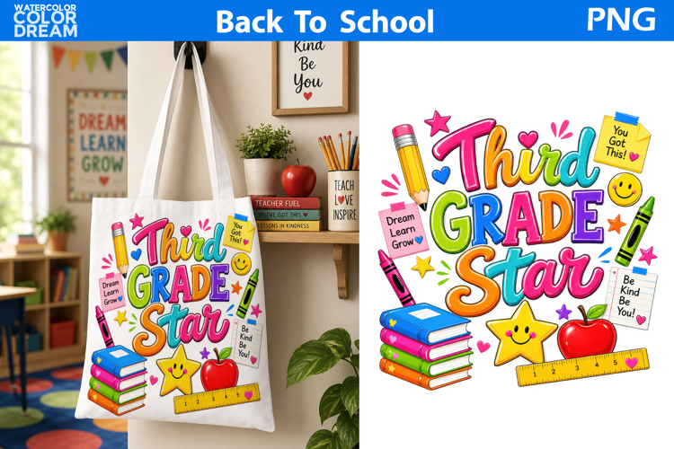 Third Grade Star School Art | Student Tote Sublimation