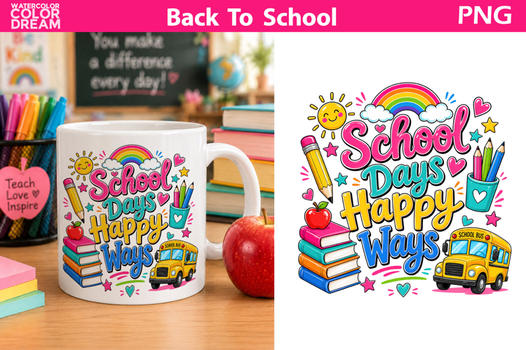 School Days Happy Ways | Back to School Sublimation