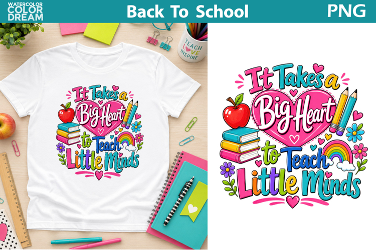 Teacher Heart Quote PNG | Back To School Art