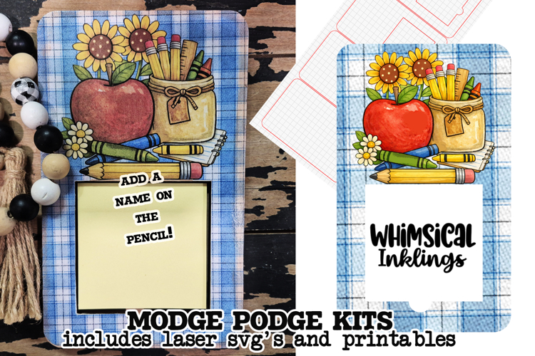 School days Note Holder Modge Podge SVG