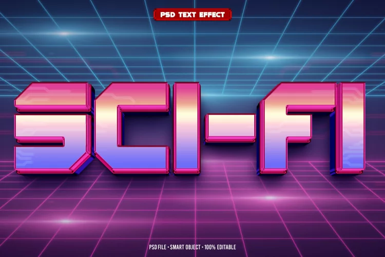 Sci-fi 3D editable text effect