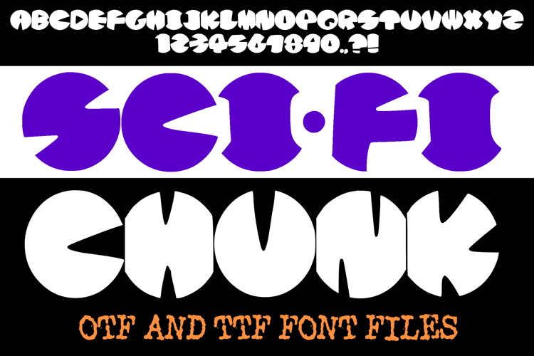 Sci-Fi Chunk Hand Drawn Lettering ABC Round Font Type
