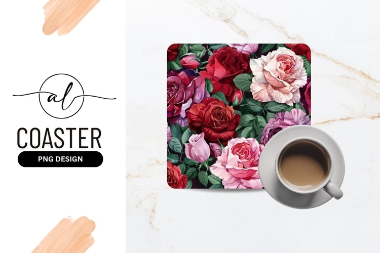 Watercolor Roses Seamless Pattern in Red Pink and Purple