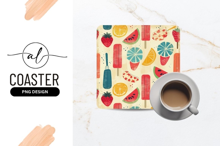 Colorful Summer Fruit Popsicles and Slices Illustration