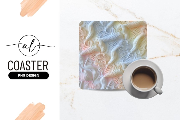 Abstract 3 D Rendered Pastel Forms in White Pink and Blue