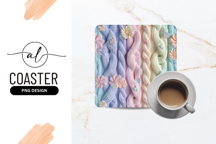 Pastel Braided Texture with Flowers and Butterflies