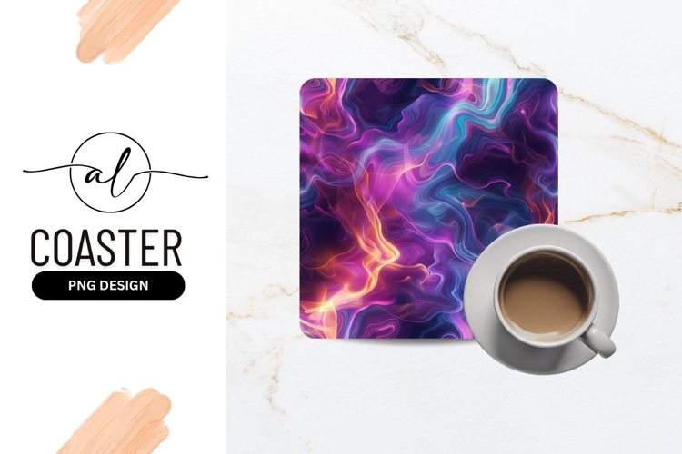 Abstract Swirling Fluid Art in Purple Pink and Teal Colors