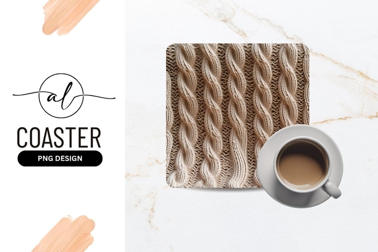 Beige Cable Knit Texture Pattern with Braided Design