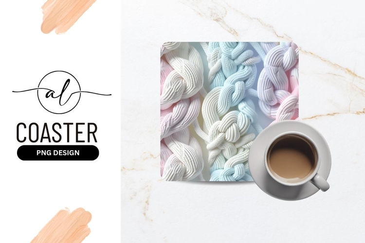 Braided Rope Texture in Pastel Colors Blue Pink and White