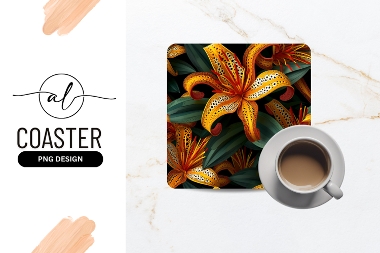 Exotic Floral Pattern With Decorative Lily Blooms