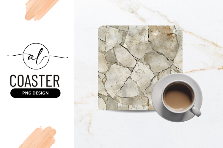 Cracked Marble Stone Pattern Square Coaster Png