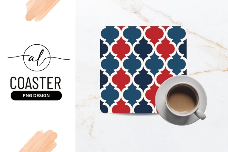 Square coaster with geometric pattern png design
