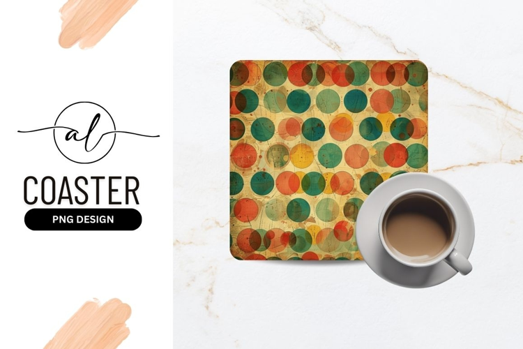 Vintage polka dot coaster design