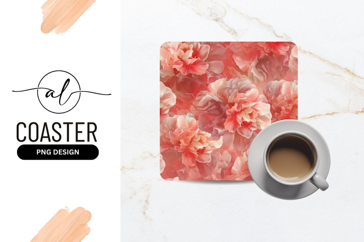Floral square coaster png design