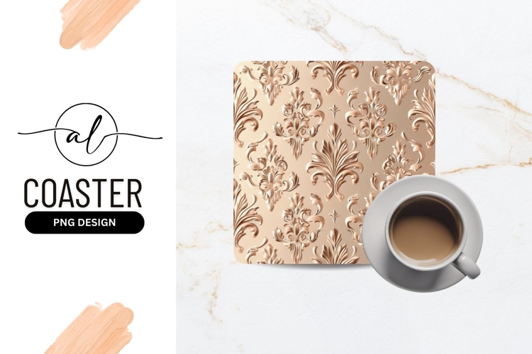 Elegant floral square coaster png design