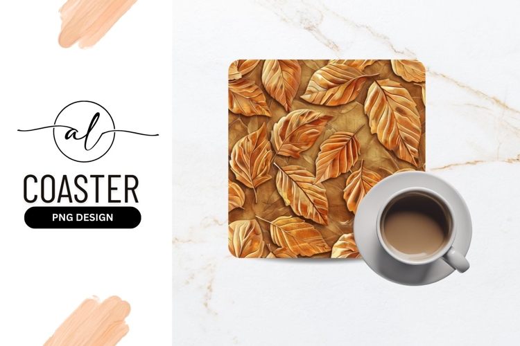 Autumn leaves square coaster png design