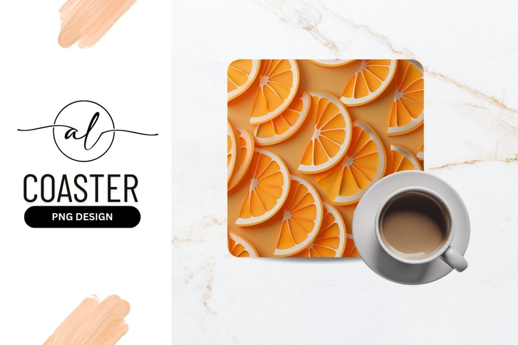 Bright orange slices coaster png design