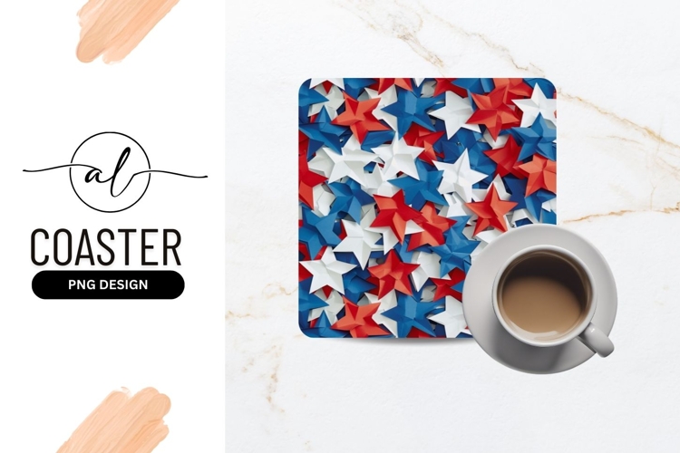 Patriotic star coaster png design
