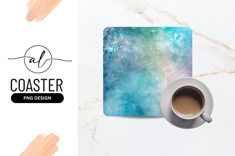 Abstract water splash square coaster png design