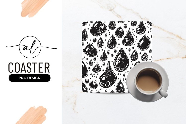 Stylized Black And White Water Drops Pattern