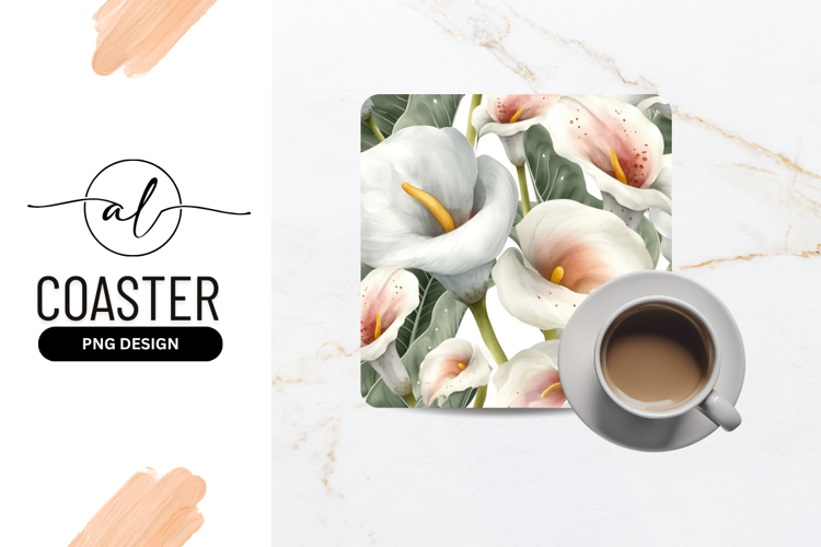 Elegant White Calla Lily Watercolor Pattern