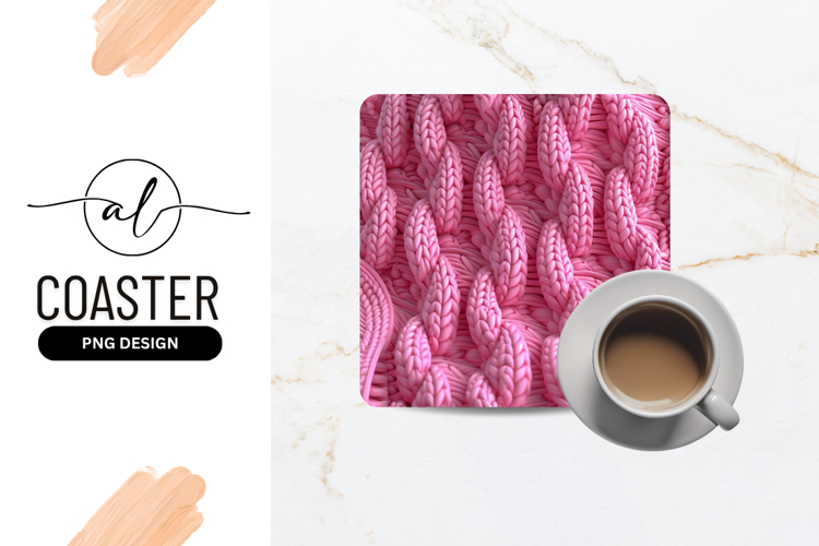 Pink Braided Knit Fabric Texture Background