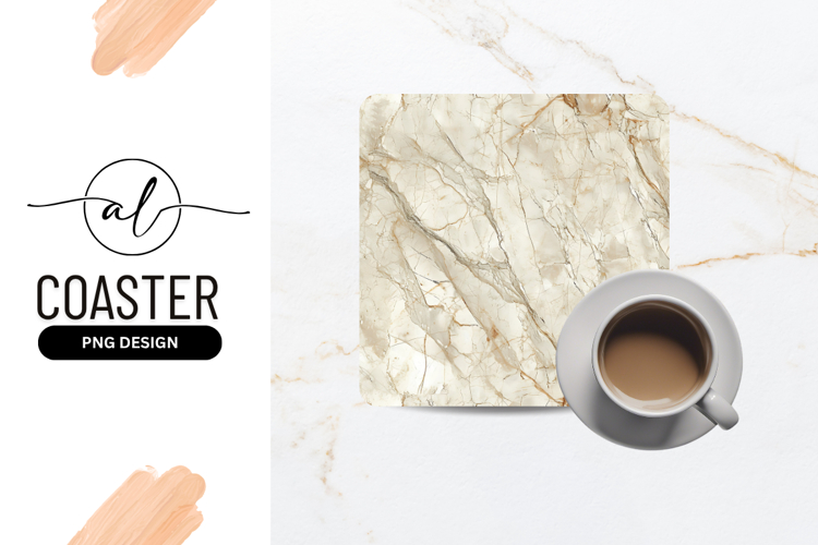 Beige Marble Texture Square Coaster Background