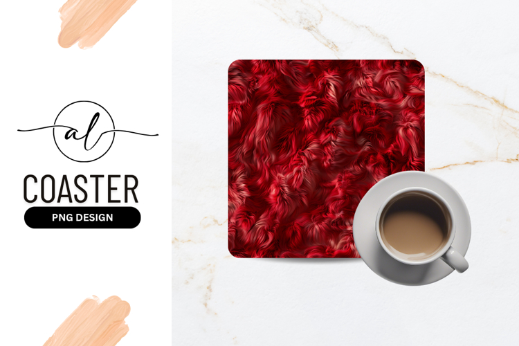 Red Abstract Furry Texture Seamless Pattern