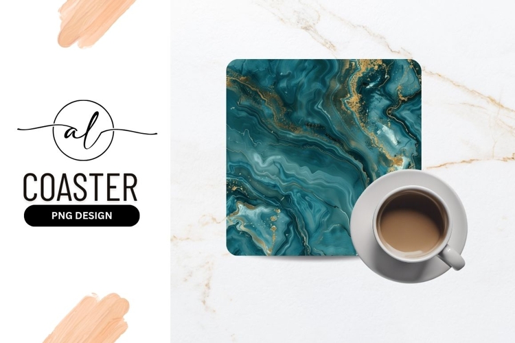 Teal and Gold Abstract Swirls Texture with Veins and Glitter