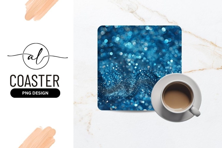 Abstract Blue Glitter Bokeh Background with Sparkling Light