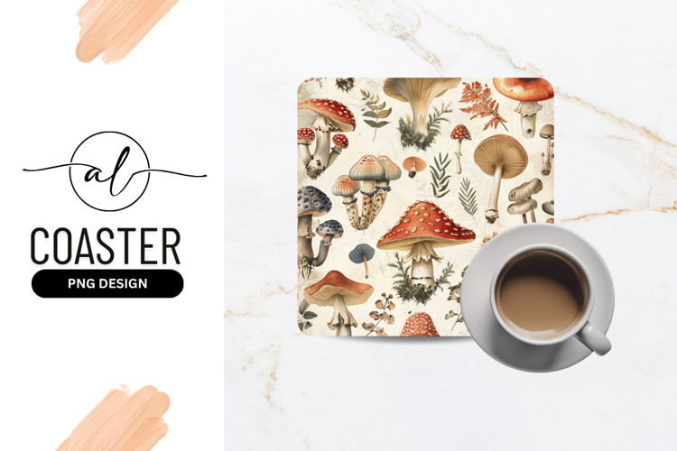 Watercolor Mushroom Illustration Seamless Pattern