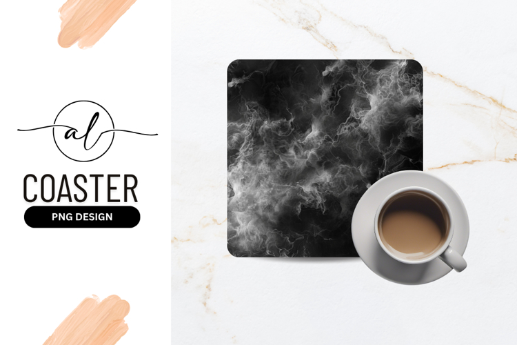Abstract Black And White Square Coaster Texture